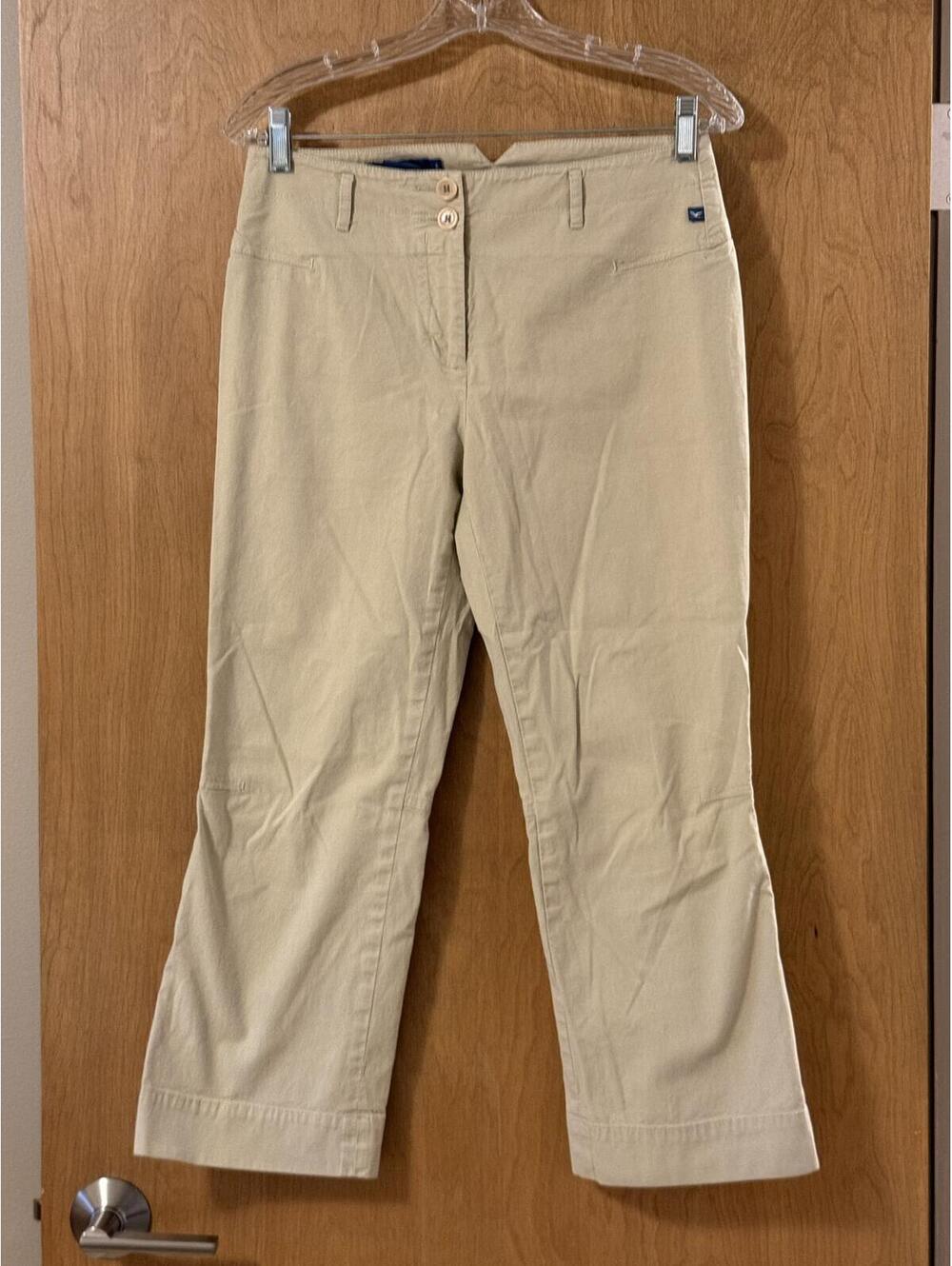 Faconnable‎ Khaki Stretch Cotton Chino Pants Women's Size 6
